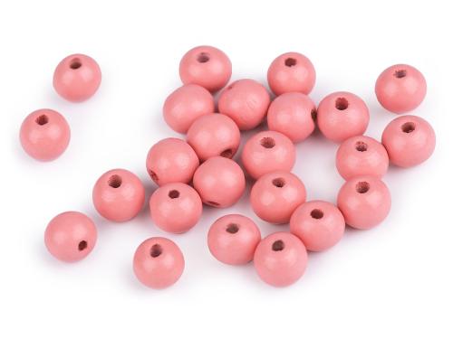 Dřevěné korálky Ø10 mm, barva 80L pudrová