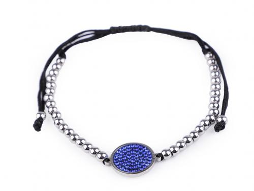 Náramek shamballa z nerezové oceli, barva 4 modrá královská