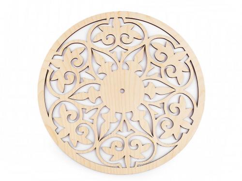 Hodinový ciferník / dřevěná mandala Ø29,5 cm, barva 1 přírodní mandala