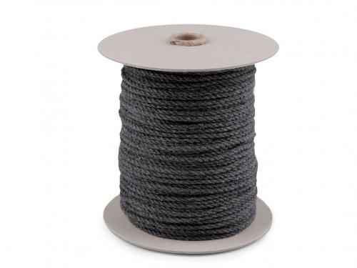 Bavlněná šňůra kroucená Ø3 mm, barva 3 šedá