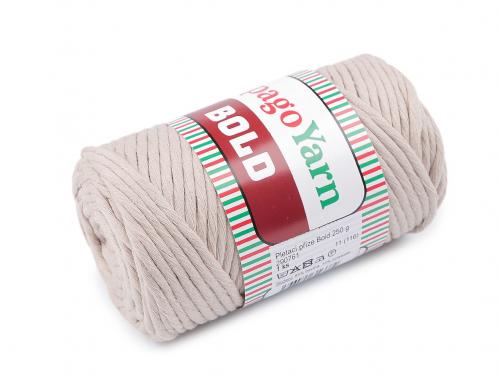Špagetová pletací příze Bold 250 g, barva 11 (116) béžová