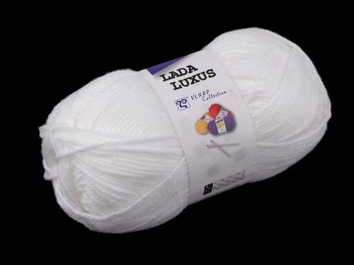 Pletací příze Lada Luxus 100 g, barva 1 (57076) bílá