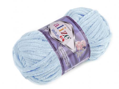 Pletací žinylková příze Alize Velluto 100 g, barva 8 (416) modrošedá sv.