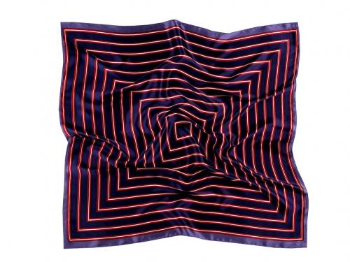Saténový šátek 55x55 cm, barva 11 modrá tmavá