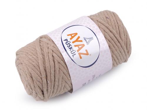 Bavlněná pletací příze Püskül 250 g, barva 3 (2199) hnědá přírodní