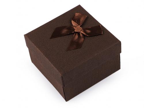 Krabička s mašličkou 9x9 cm, barva 6 hnědá