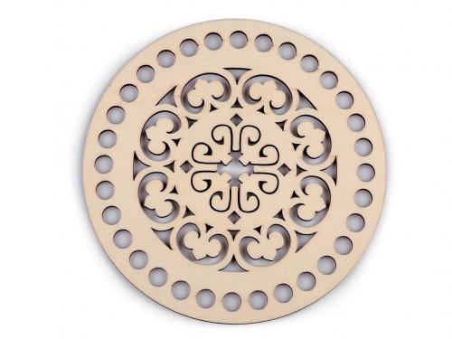 Víko na pletení / háčkování mandala Ø15 cm, barva 4 přírodní sv.