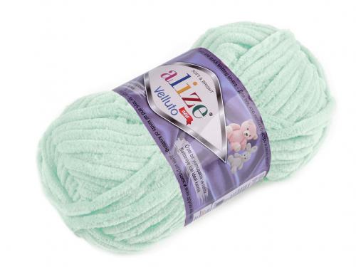 Pletací žinylková příze Alize Velluto 100 g, barva 7 (15) mint