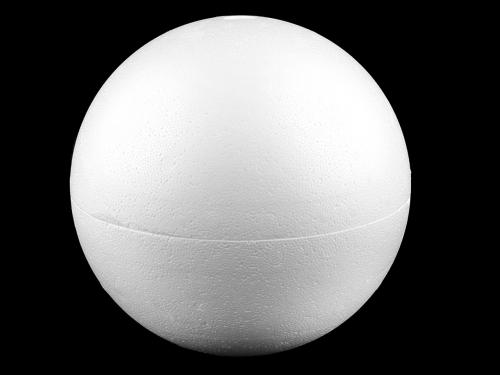 Polystyrenová koule dvoudílná dutá Ø25 cm, barva bílá