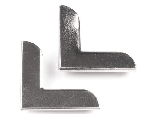 Kovový rožek 19x19 mm, barva nikl