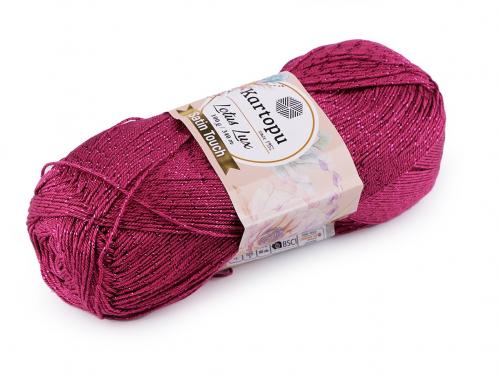 Pletací příze Lotus Lux 100 g, barva 6 (747) vínová fuchsie