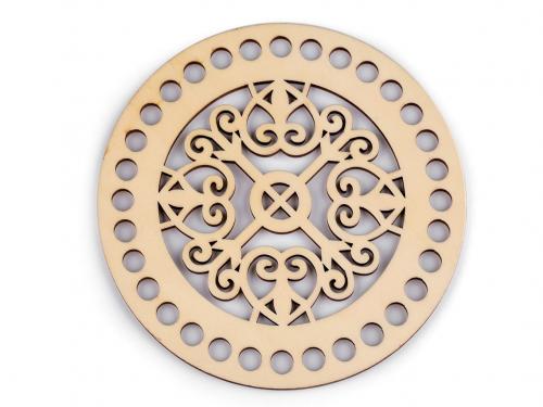 Víko na pletení / háčkování mandala Ø15 cm, barva 1 přírodní sv.