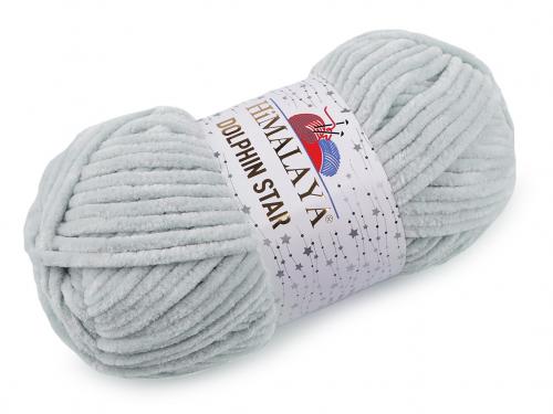 Pletací žinylková příze s lurexovým vláknem Dolphin Star 100 g, barva 8 (92125) šedá světlá