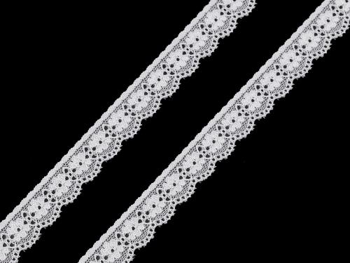 Elastická krajka šíře 20 mm, barva 1 bílá