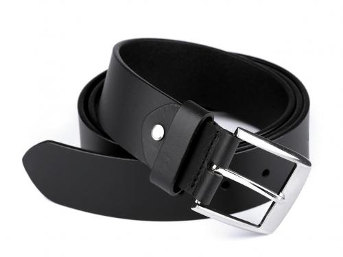 Pánský kožený pásek šíře 3,8 cm, barva 4 (105 cm) černá