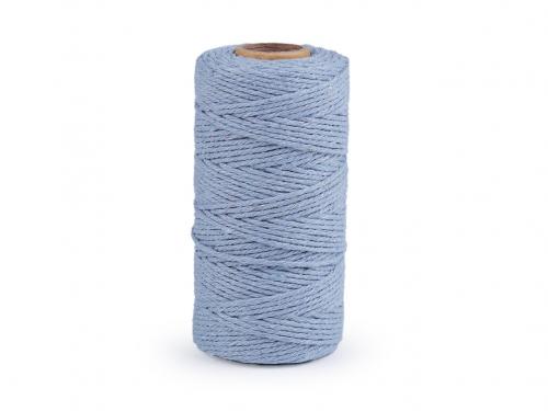 Bavlněná příze macrame / háčkovací, barva 6 modrá světlá