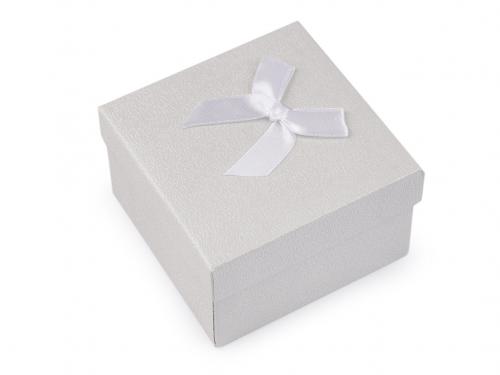 Krabička s mašličkou 9x9 cm, barva 14 šedokrémová