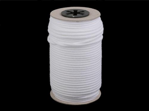 Bavlněná šňůra s duší 2x3 mm, barva 1 bílá
