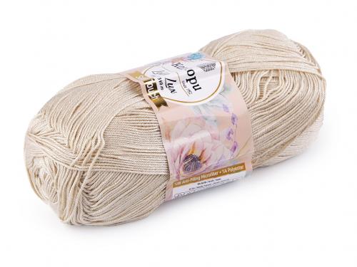 Pletací příze Lotus Lux 100 g, barva 3 (861) béžová světlá AB