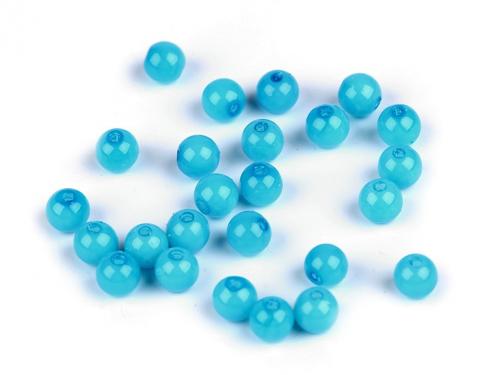 Plastové korálky Color Ø8 mm, barva 71 tyrkysová