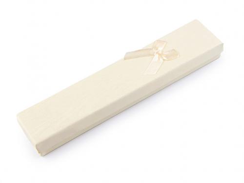 Krabička s mašličkou 4,5x21,5 cm, barva 2 krémová světlá