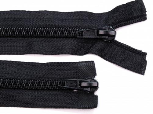 Spirálový zip šíře 5 mm délka 65 cm bundový 2 jezdci, barva Černá