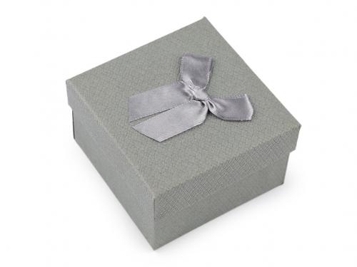 Krabička s mašličkou 9x9 cm, barva 22 šedozelená sv.