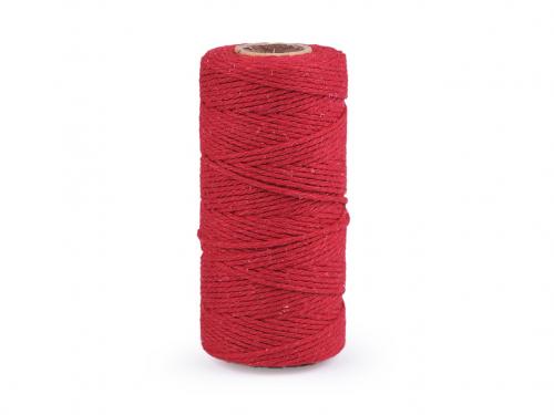 Bavlněná příze macrame / háčkovací, barva 4 červená