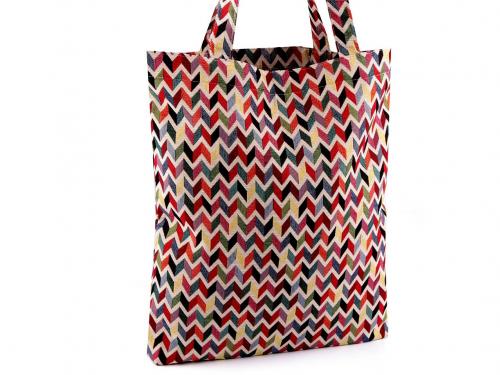 Taška gobelínová 38x42 cm, barva 5 multikolor chevron