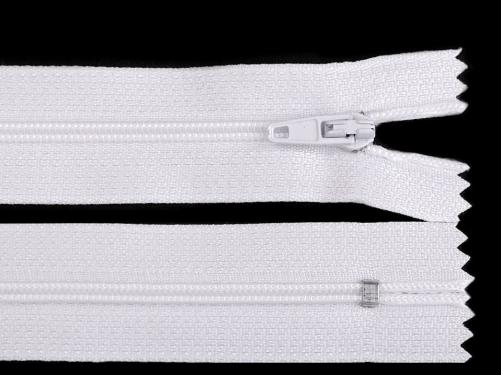 Spirálový zip šíře 3 mm délka 12 cm autolock, barva 101 bílá