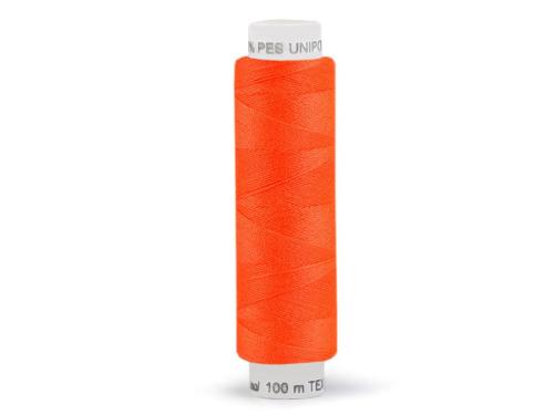 Polyesterové nitě Unipoly návin 100 m, barva 215 oranžová reflexní
