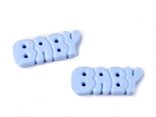 Silikonový přívěsek baby 17x44 mm, barva 3 modrá světlá
