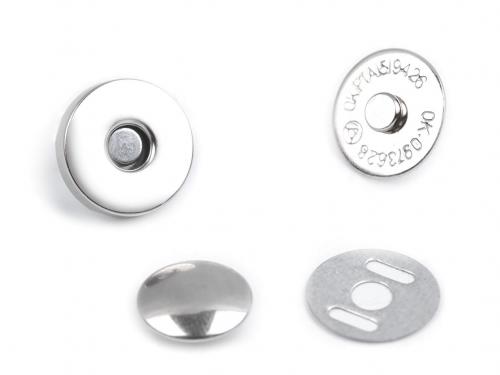 Magnetické zapínání Ø14 mm s nýtkem, barva nikl