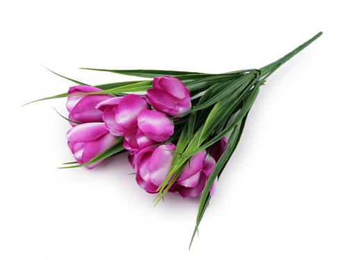 Umělá kytice krokus, barva 3 fuchsiová