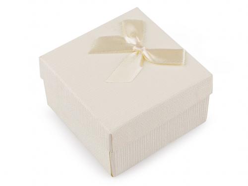 Krabička s mašličkou 9x9 cm, barva 2 krémová světlá