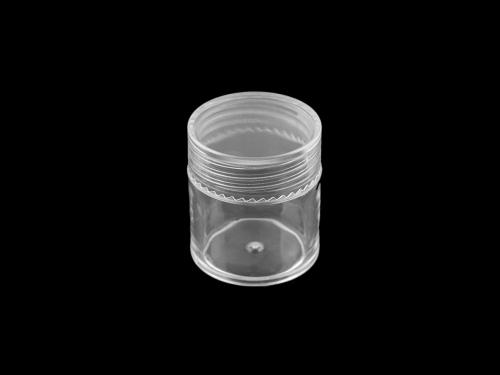 Plastová dóza 2,5x2,8 cm šroubovací, barva transparent