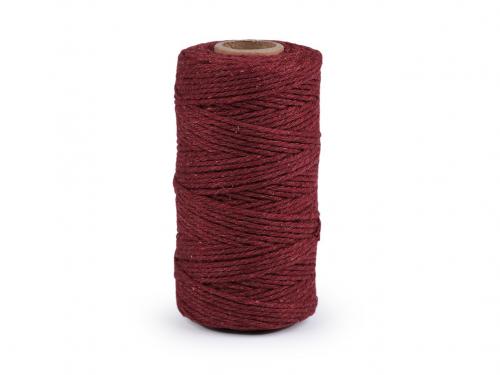 Bavlněná příze macrame / háčkovací, barva 5 bordó sv.