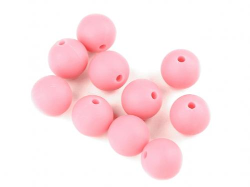 Silikonové korálky Ø12 mm, barva 2 (47) růžová sv.