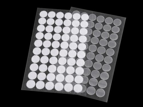Suchý zip samolepicí kolečka Ø15 mm transparentní, barva transparent