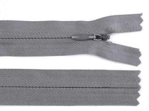 Zip skrytý nedělitelný 3 mm délka 45 cm, barva 316 šedá neutrální