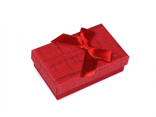 Krabička s mašličkou 5x8 cm, barva 16 červená