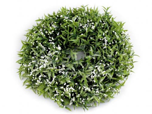 Umělý věnec s bobulemi Ø40 cm, barva zelená