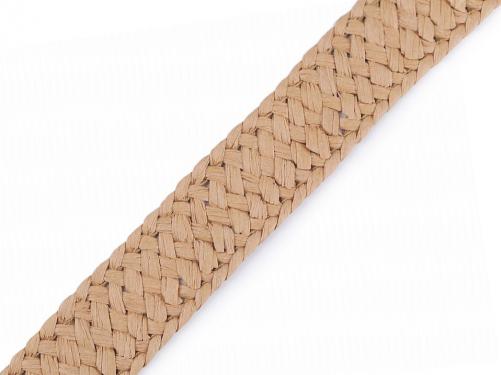 Splétaný popruh / slaměná páska šíře 30 mm, barva hnědá přírodní