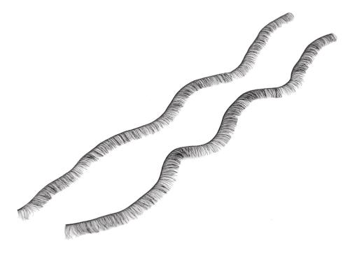Prima-obchod Dekorační polotovar řasy, barva 4 (8 mm) černá