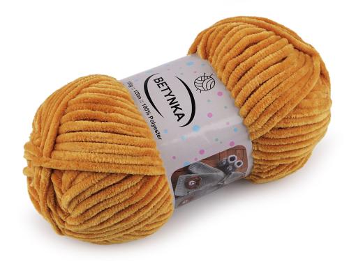 Prima-obchod Pletací žinylková příze Betynka 100 g, barva 14 (330) hořčicová