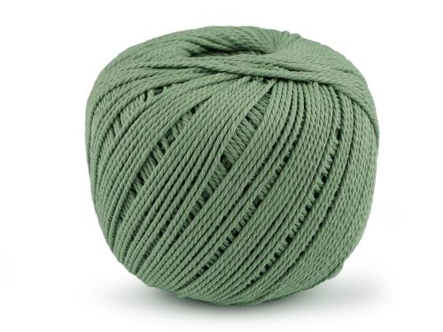 Prima-obchod Bavlněná příze macrame Ø2 mm rozčesávací, barva 11 zelená past.sv.