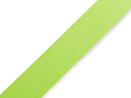 Prima-obchod Hladký oboustranný popruh s leskem šíře 25 mm, barva 2 zelená neon