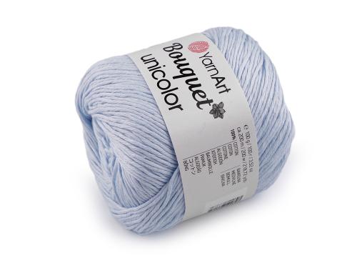 Prima-obchod Bavlněná pletací příze Bouquet Unicolor 100 g, barva 9 (3225) modrá ledová