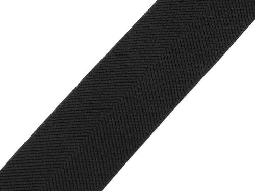 Prima-obchod Pruženka s keprovým vzorem na opasky a šle šíře 40 mm, barva 4 černá