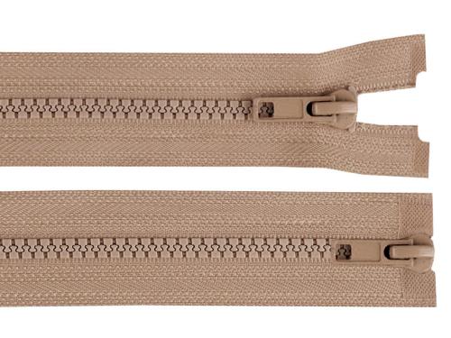 Prima-obchod Zip kostěný No 5 dělitelný 2 jezdce / dvoucestný 95 cm bundový, barva 294 béžová